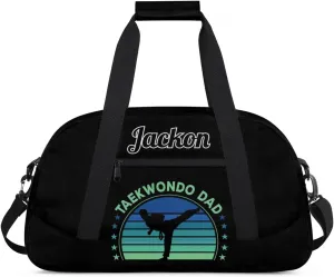 Karate Taekwondo Custom Sports Gym Bag for Girls Boys, Overnight Duffel Bags Cheerleader for Kids Personalized Dance Bag, Gymnastics Duffel Bag