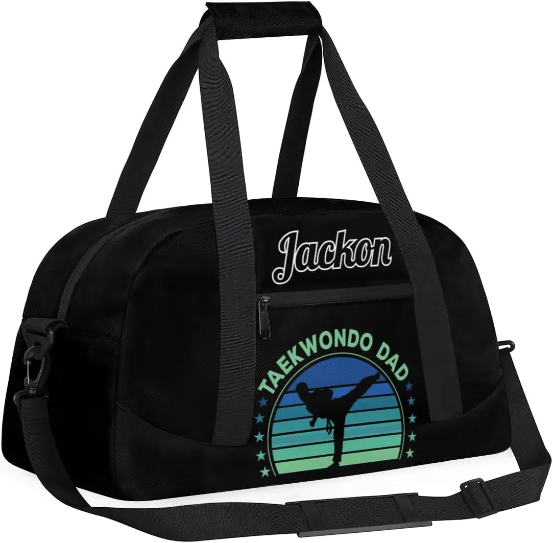 Karate Taekwondo Custom Sports Gym Bag for Girls Boys, Overnight Duffel Bags Cheerleader for Kids Personalized Dance Bag, Gymnastics Duffel Bag