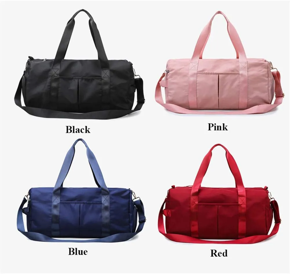 KARRESLY Sports Gym Bag for Women Travel Duffel Bag with Wet Pocket and Shoes Compartment for Training Swim Yoga(Red1)