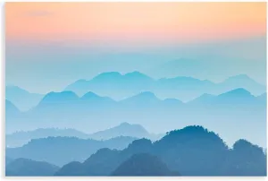 Karst Foggy Landscape Canvas Poster Wall Art Decor Print Picture Paintings for Living Room Bedroom Decoration Unframe: Unframe:12x18inch(30x45cm)