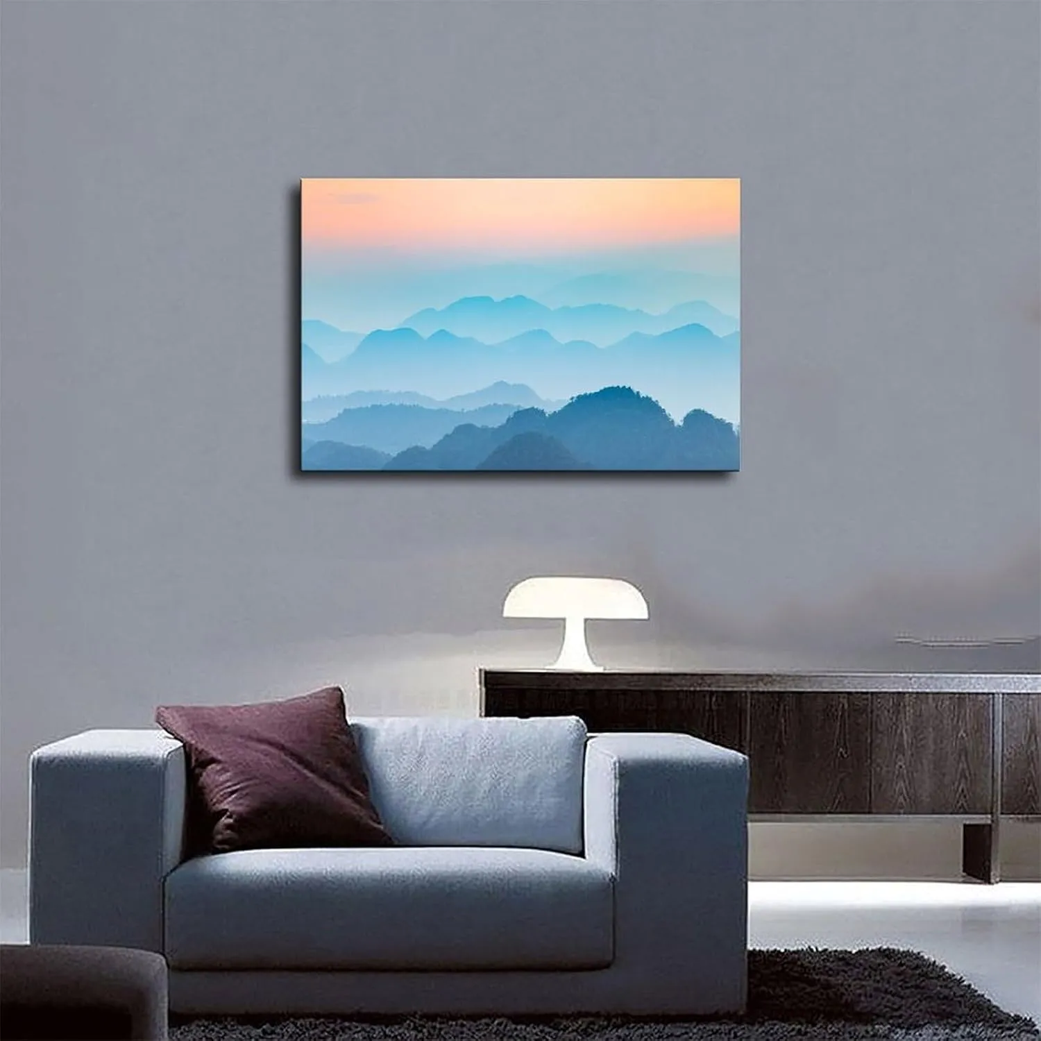 Karst Foggy Landscape Canvas Poster Wall Art Decor Print Picture Paintings for Living Room Bedroom Decoration Unframe: Unframe:12x18inch(30x45cm)
