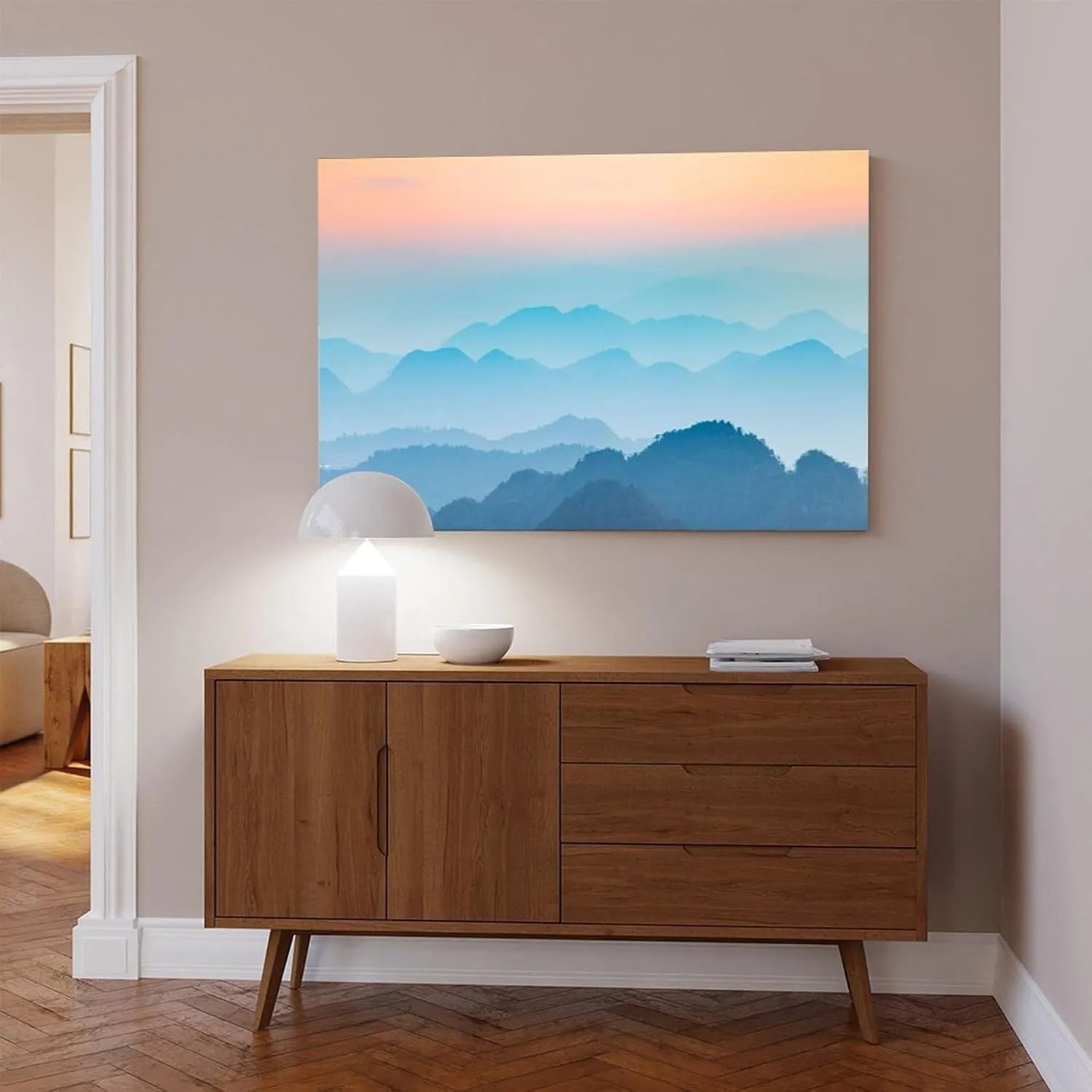 Karst Foggy Landscape Canvas Poster Wall Art Decor Print Picture Paintings for Living Room Bedroom Decoration Unframe: Unframe:12x18inch(30x45cm)