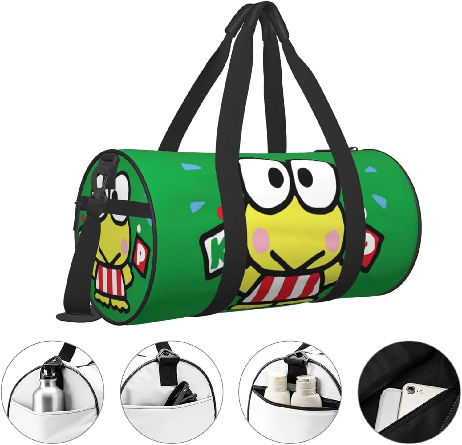 Ker-oppi Duffel Bag Large Capacity Portable Round Travel bag,Travel Sports Bag for Men and Women One Size