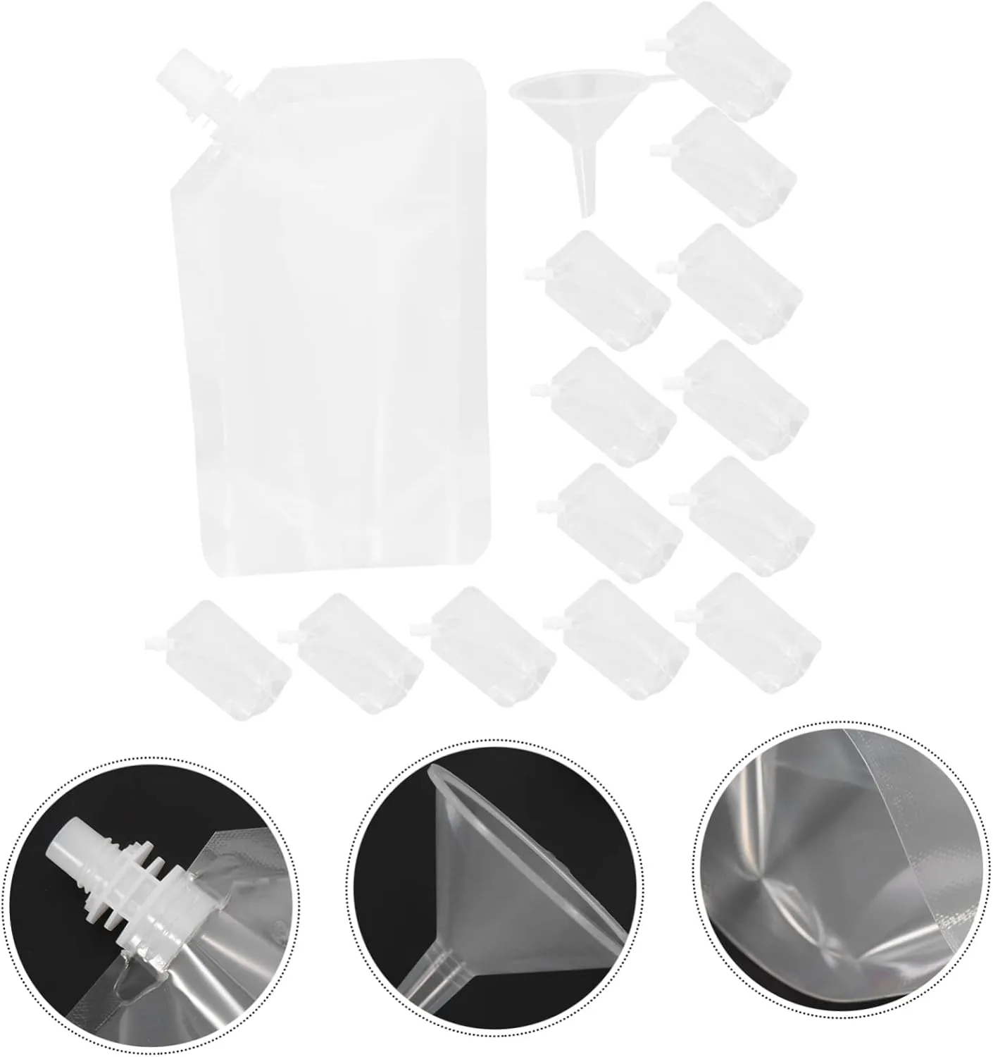 KICHOUSE Pet Pe Material Leakproof Juice Pouch Bags Drip-proof Water Holders for Sports Travel
