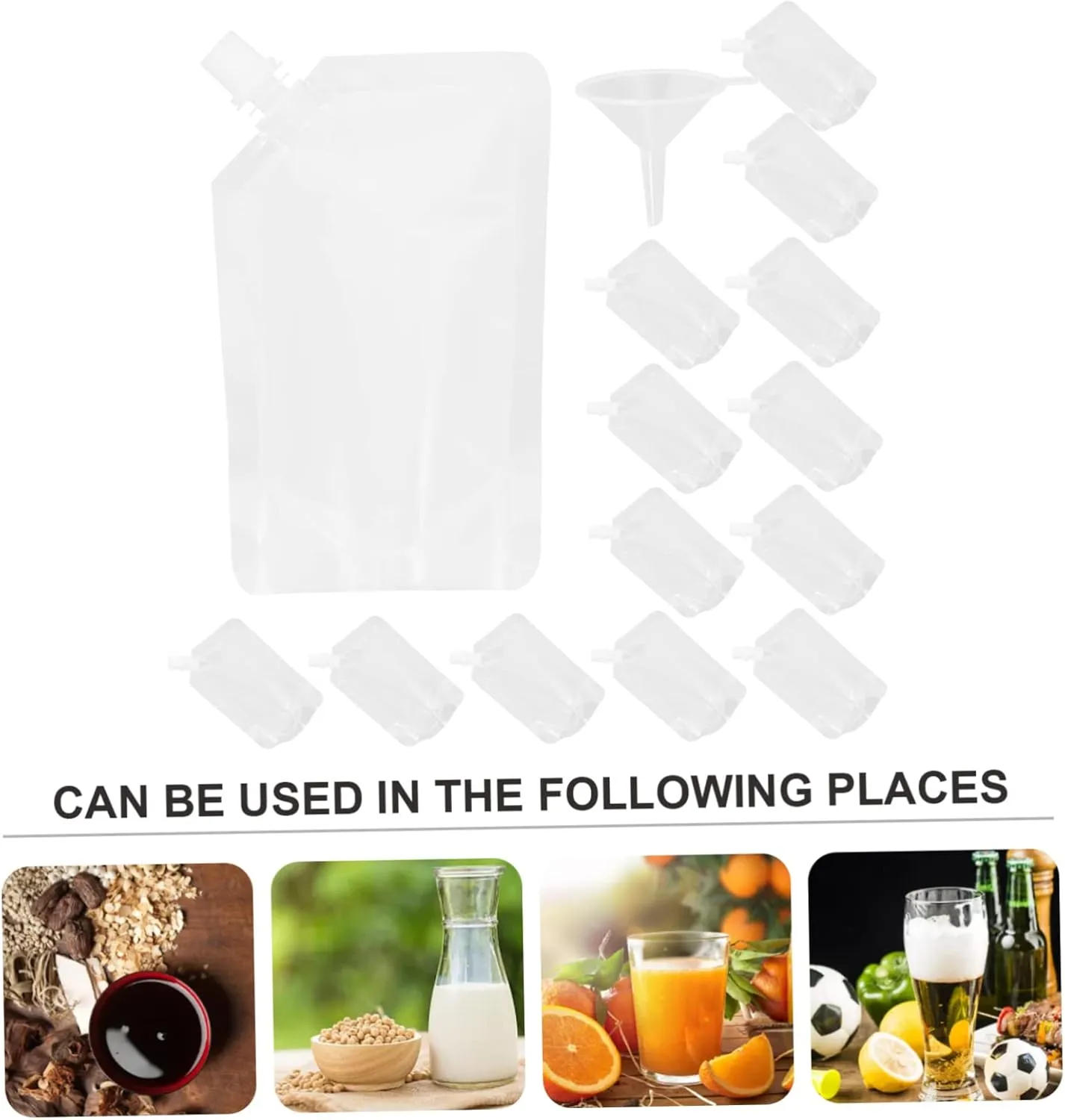 KICHOUSE Pet Pe Material Leakproof Juice Pouch Bags Drip-proof Water Holders for Sports Travel
