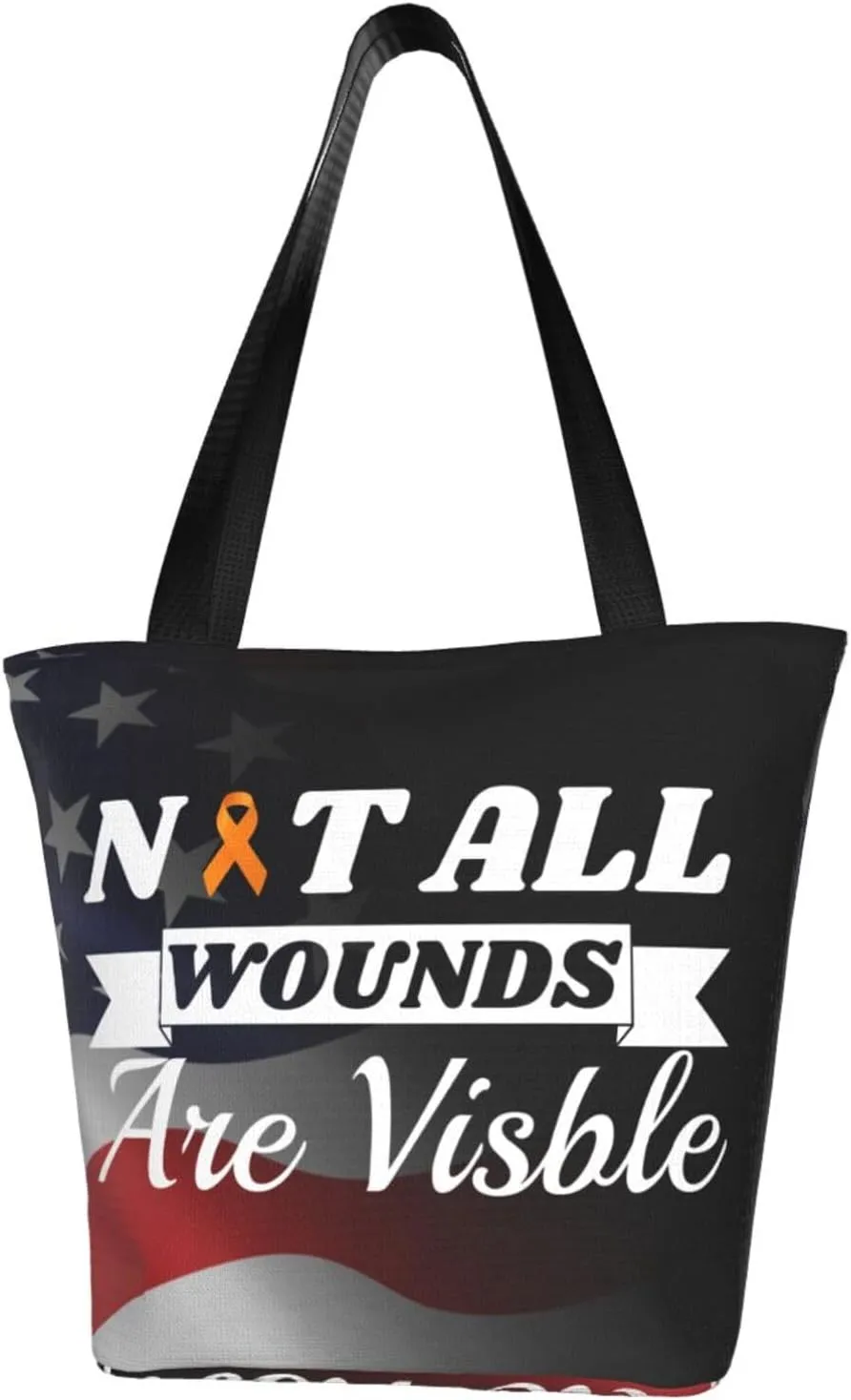 Kidney Cancer Awareness Not All Wounds Are Visible Fashion Shoulder Bag Large Capacity For Man Or Woman