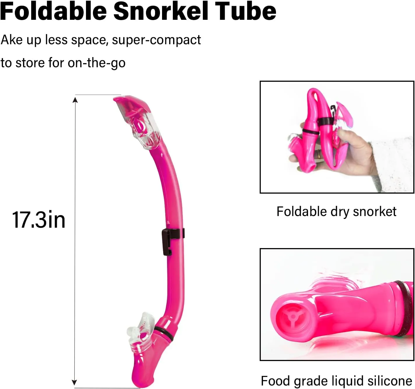 Kids Snorkeling Set Children Mask Fin Snorkel Set Snorkeling Gear Snorkel Mask   Adjustable Swimming Kids Flippers  Dry Snorkel Tube   Travel Bags