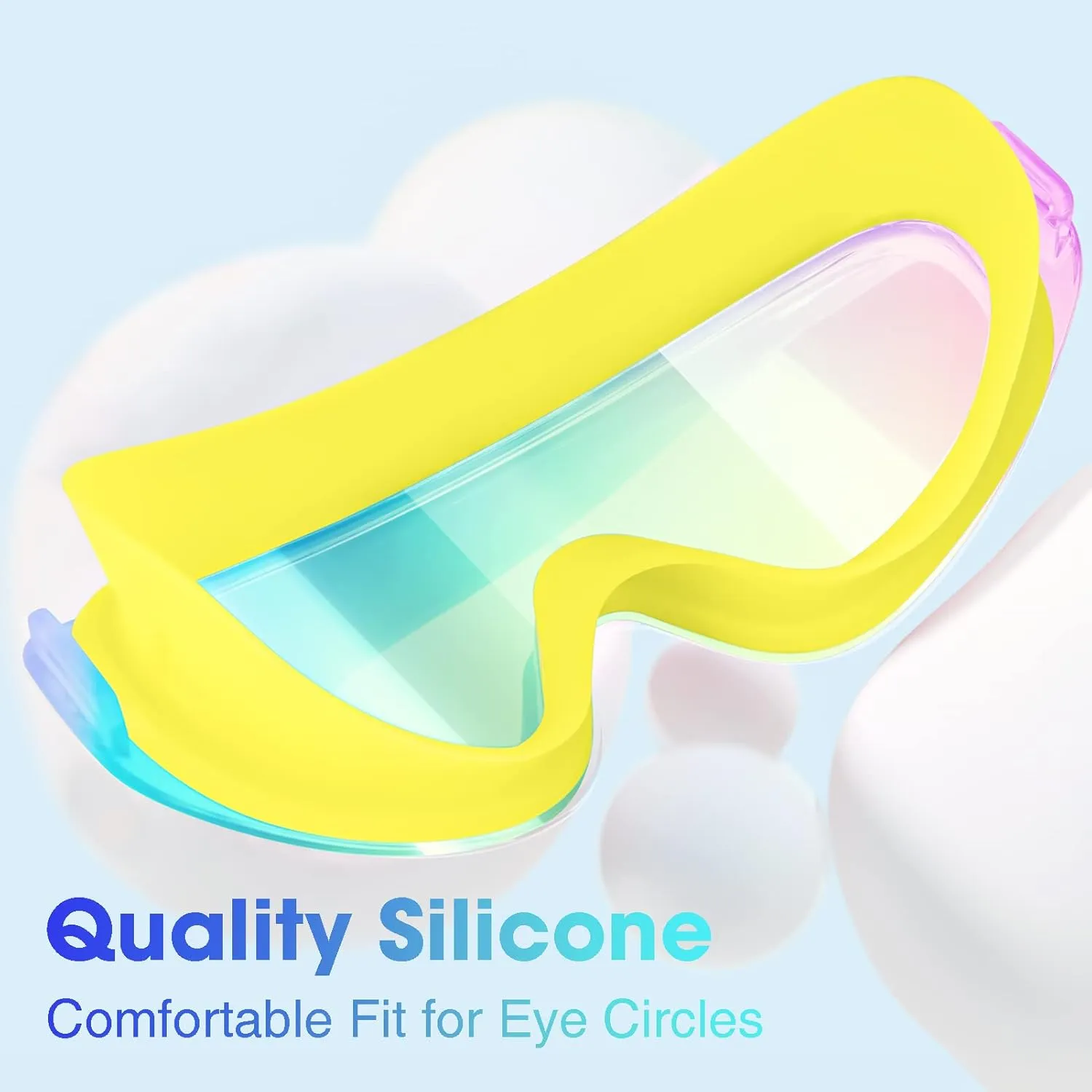 Kids Swim Goggles for Age 6-12, 2-Pack Frameless Kids Goggles for Swimming, Anti-Fog, Waterproof, Boys & Girls