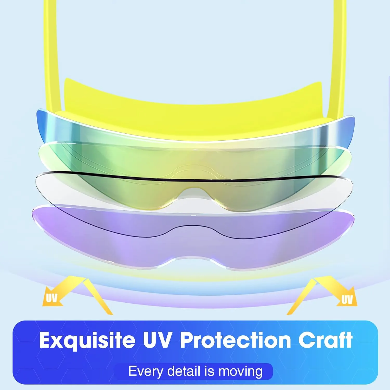 Kids Swim Goggles for Age 6-12, 2-Pack Frameless Kids Goggles for Swimming, Anti-Fog, Waterproof, Boys & Girls