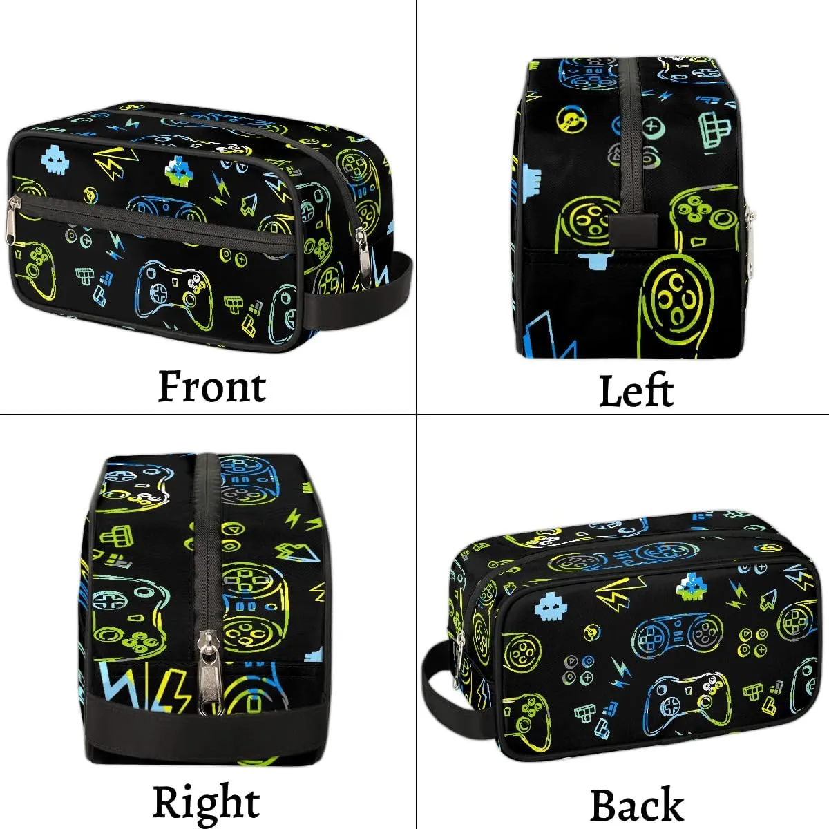 Kids Travel Toiletry Bag for Boys Men - Video Game Hanging Dopp Kit - Waterproof Shaving Bag Bathroom Bags Wash Bag for Toiletries Accessories