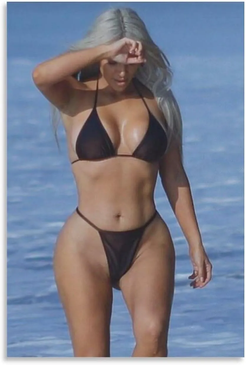 Kim Kardashian Sexy Poster Wall Art Deco Print Poster Art (30) Painting On Canvas Wall Art Poster Scroll Picture Print Living Room Walls Decor Home Posters 24x36inch(60x90cm)