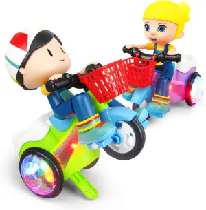 Kisangel Creative Intelligent Tricycle Toy for Boys Battery Multi-Functional Riding Led Lights and Easy Installation Design for Endless Fun