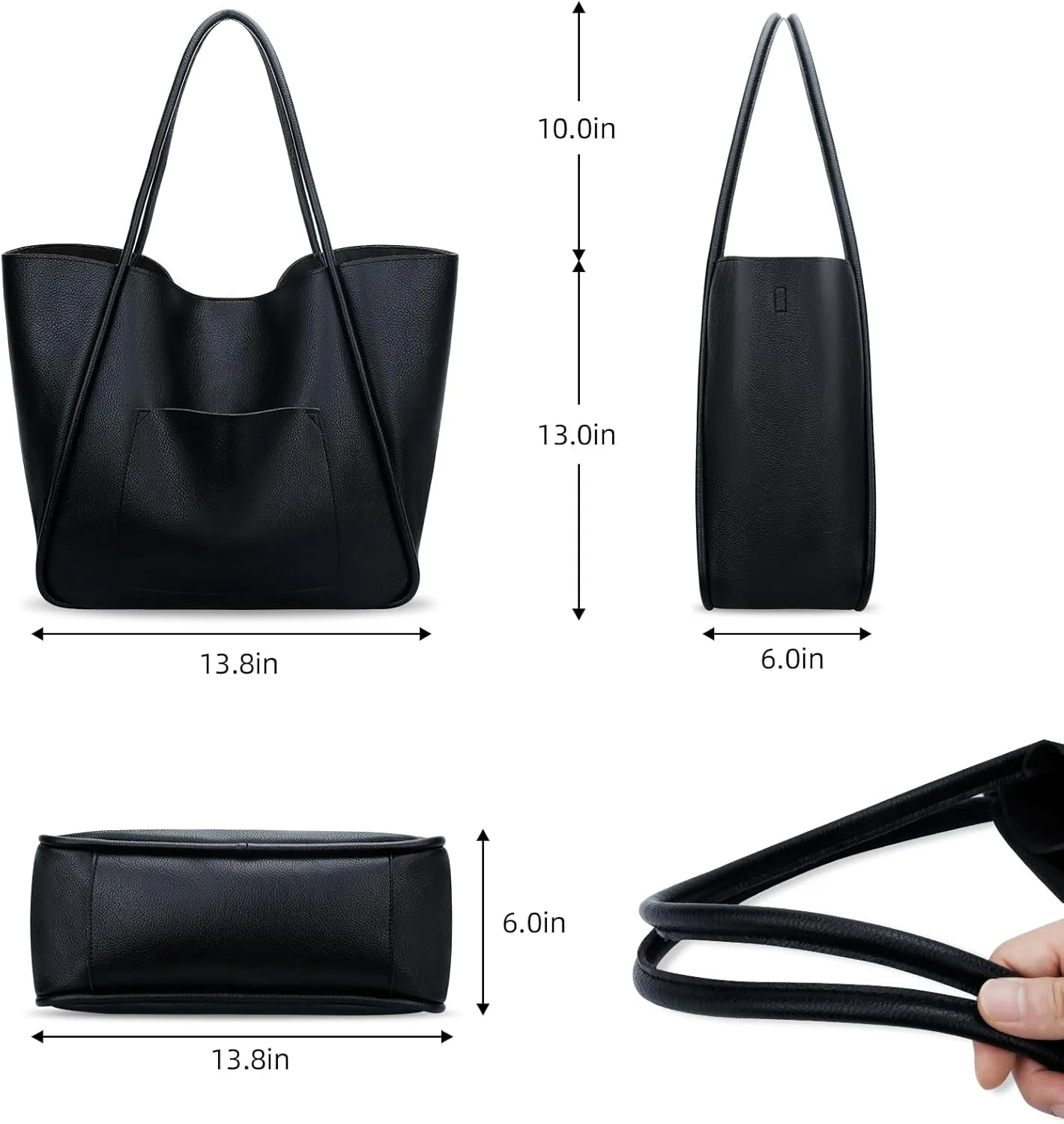 KKXIU Tote Bag for Women Vegan Leather Shoulder Purse Large Capacity Travel Bag