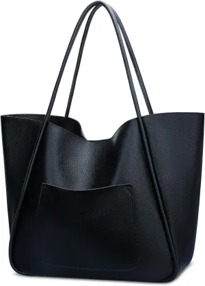 KKXIU Tote Bag for Women Vegan Leather Shoulder Purse Large Capacity Travel Bag