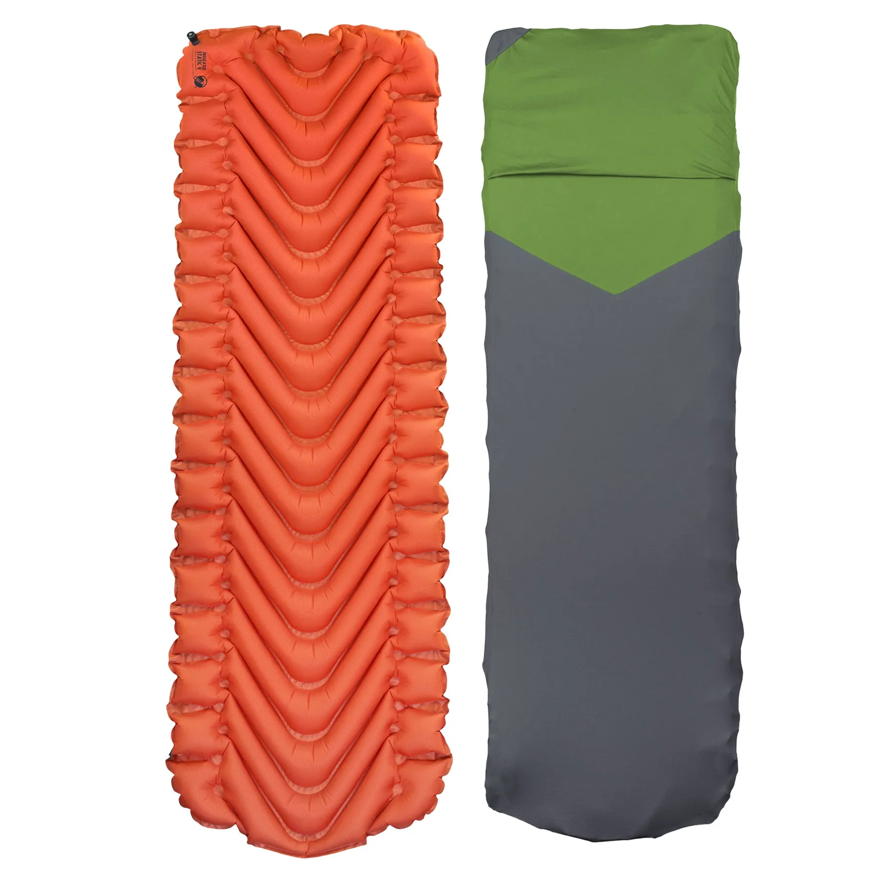 Klymit Insulated Static V Lightweight Sleeping Pad Set Options - V Sheet, Pillow X, or Air Pump & Patch Kit