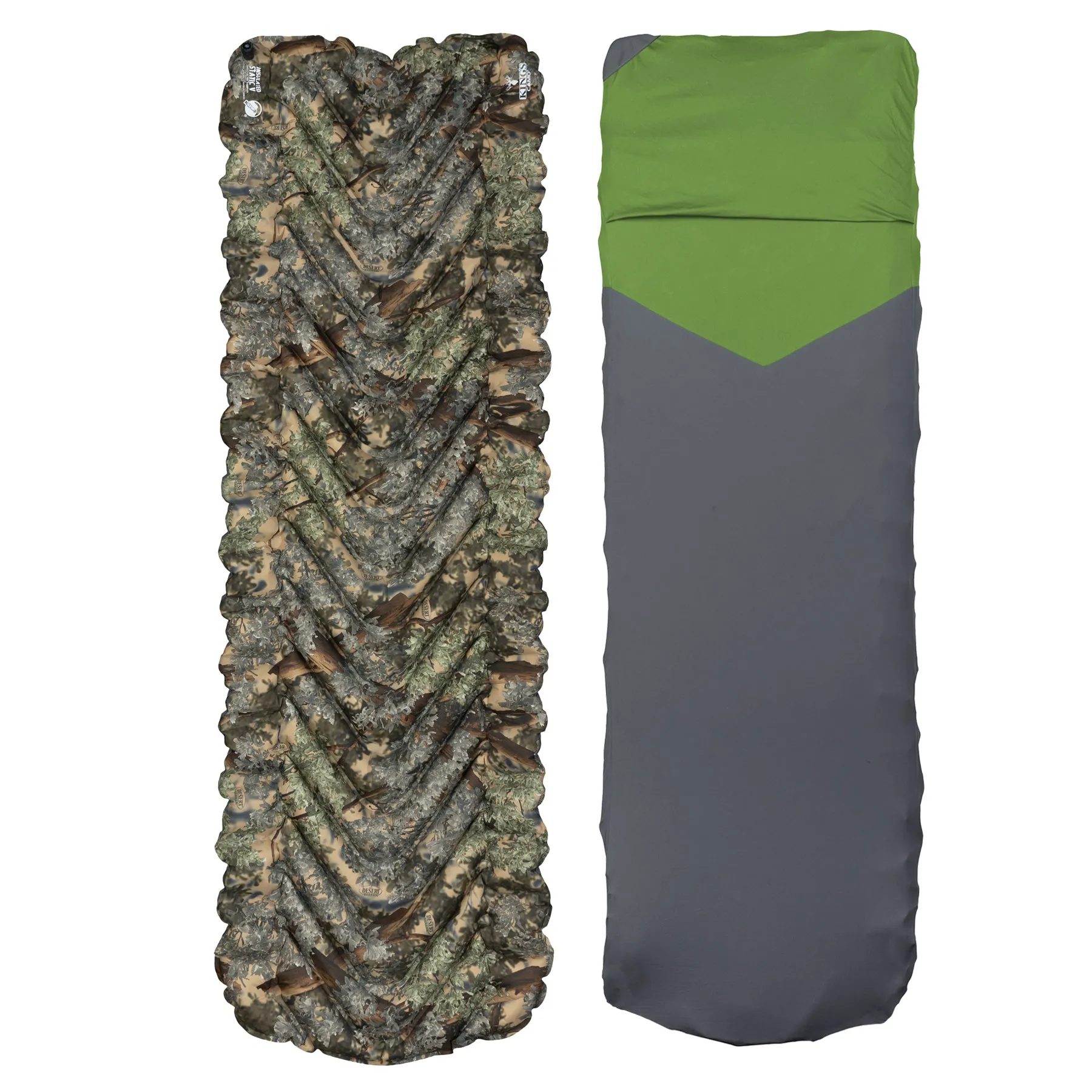 Klymit Insulated Static V Lightweight Sleeping Pad Set Options - V Sheet, Pillow X, or Air Pump & Patch Kit