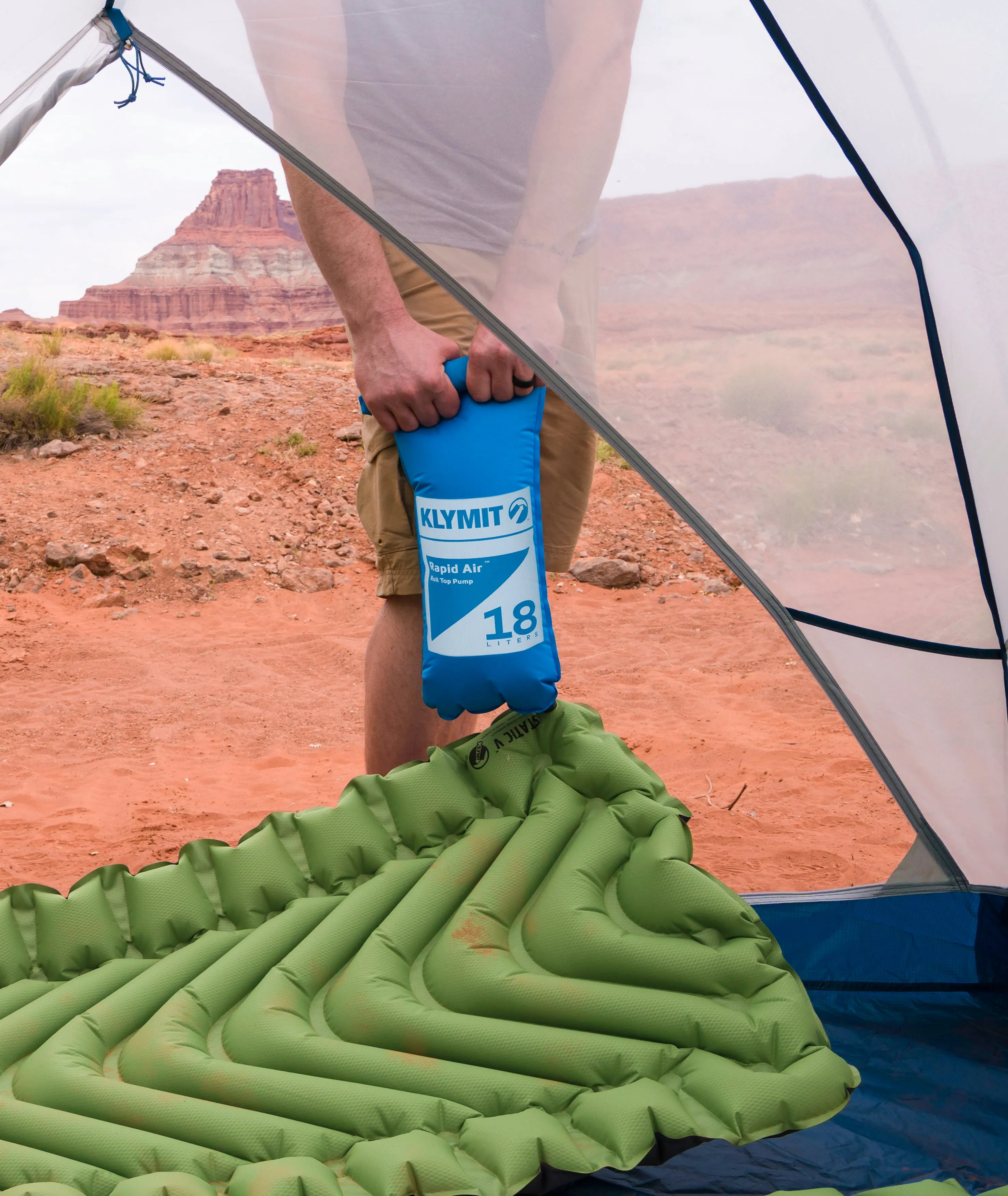 Klymit Insulated Static V Lightweight Sleeping Pad Set Options - V Sheet, Pillow X, or Air Pump & Patch Kit