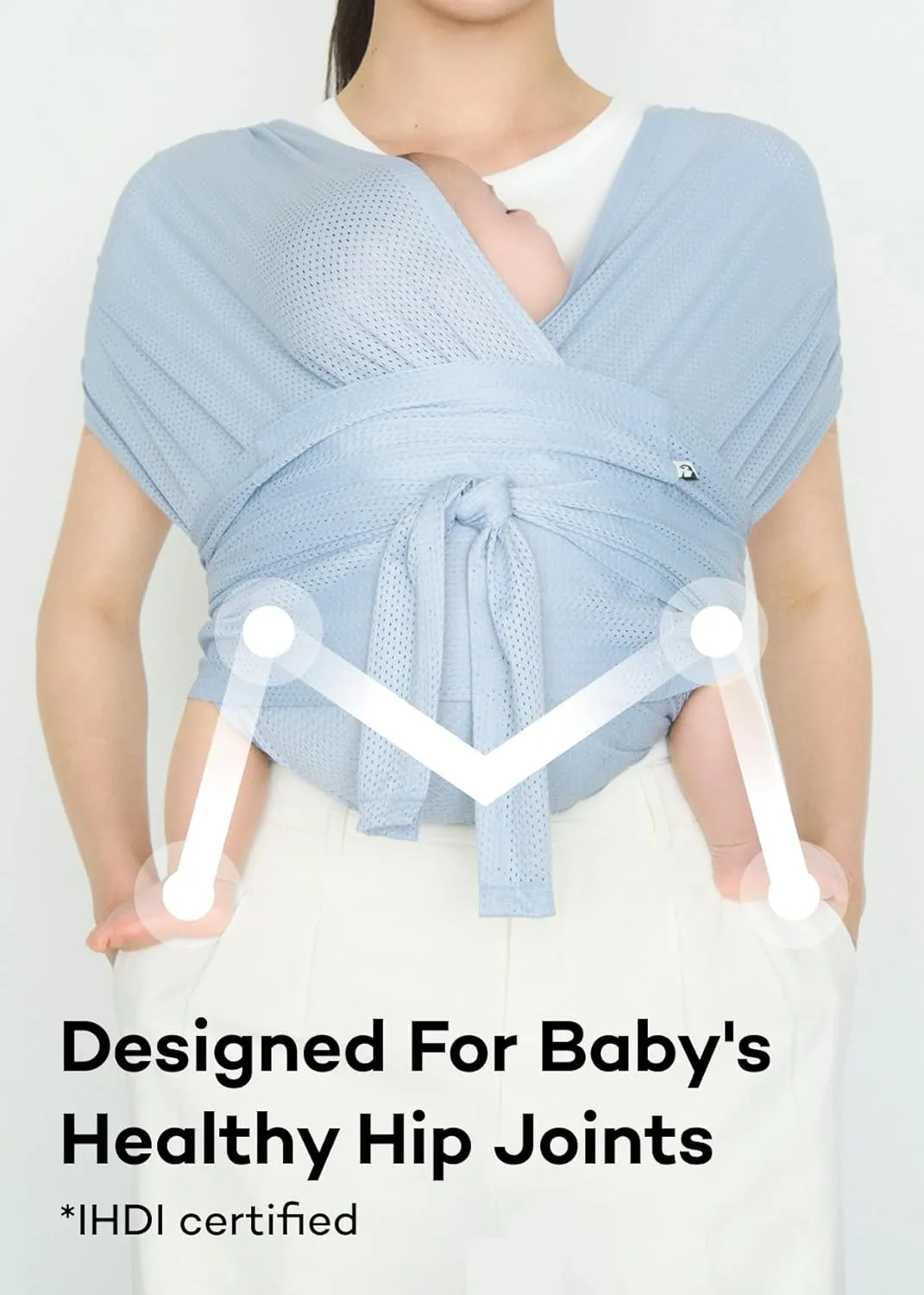 Konny New and Improved Baby Carrier Flex SoftBreeze(Head Support) - Adjustable, Easy to Wear and Wrap Baby Sling, Baby Wrap Carrier, Perfect for Newborn Babies Essentials up to 44 lbs (XS-XL) - Mocha