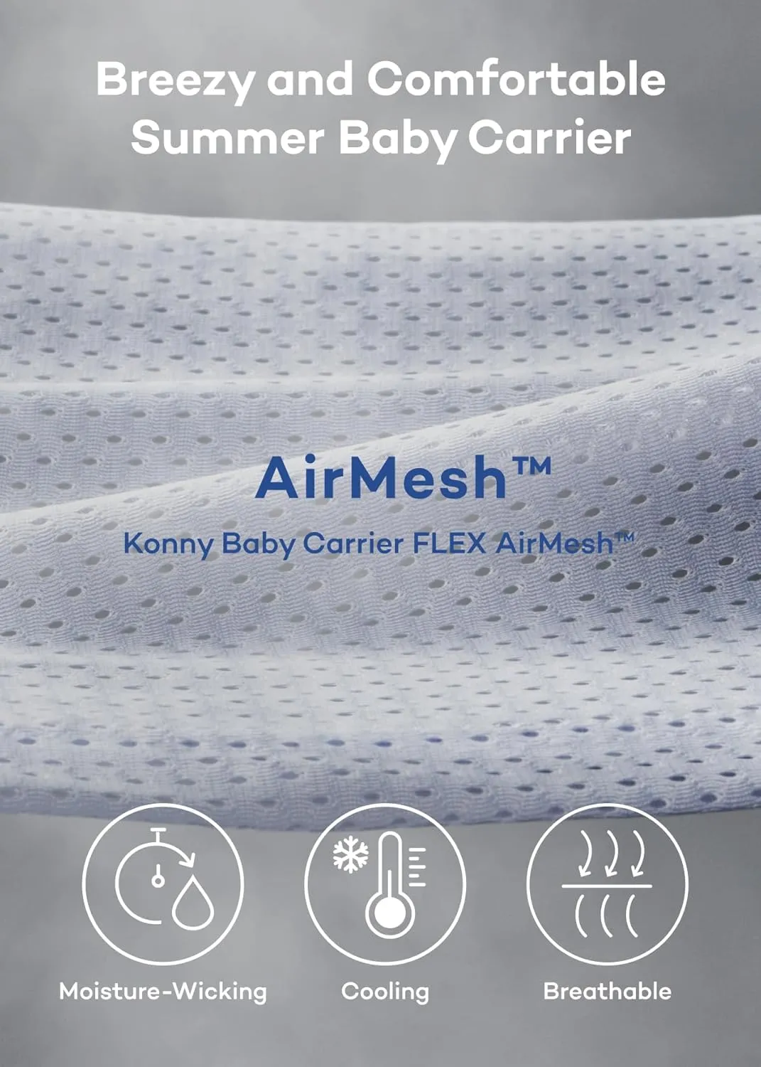 Konny New and Improved Baby Carrier Flex SoftBreeze(Head Support) - Adjustable, Easy to Wear and Wrap Baby Sling, Baby Wrap Carrier, Perfect for Newborn Babies Essentials up to 44 lbs (XS-XL) - Mocha