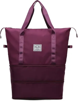 Kulken Bag, 2025 New Large Capacity Travel Bag - Universal Wheel Removable, Tote Bag with Storage Space-Dark Purple