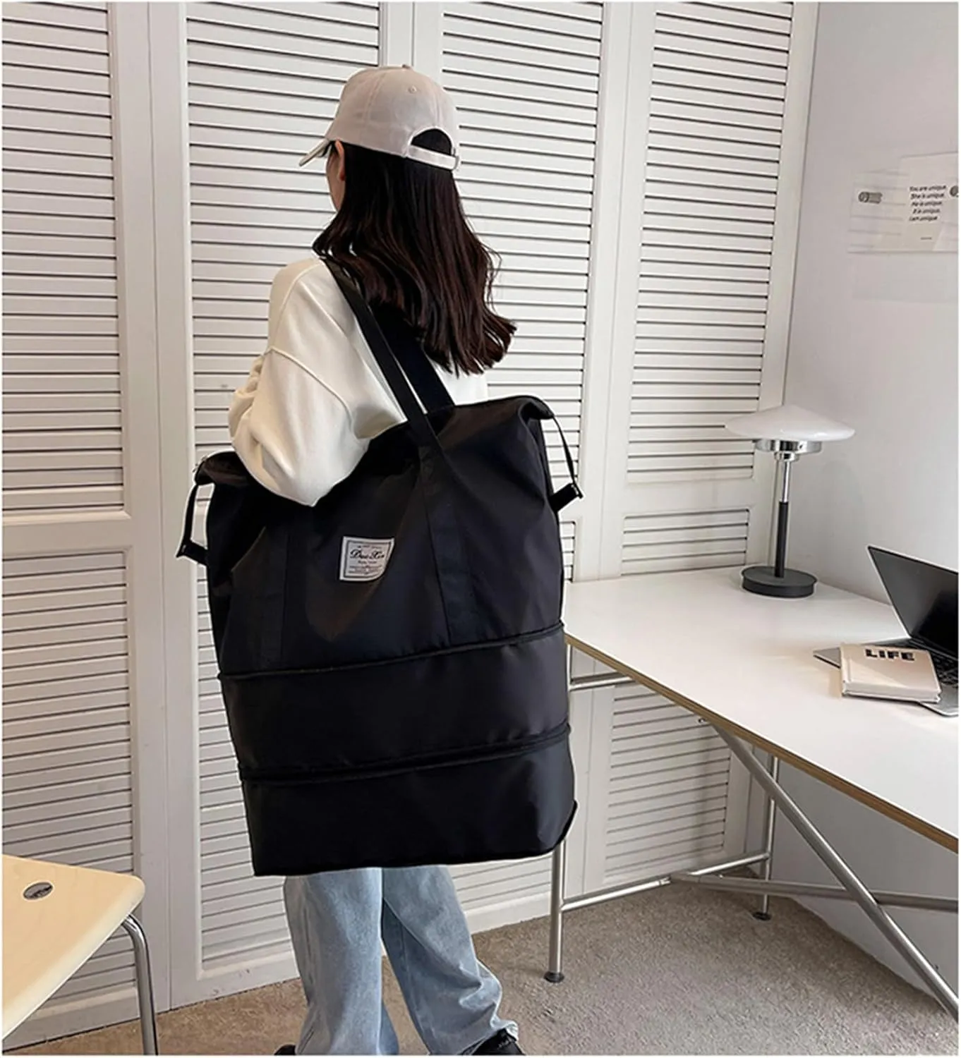 Kulken Bag, 2025 New Large Capacity Travel Bag - Universal Wheel Removable, Tote Bag with Storage Space-Dark Purple