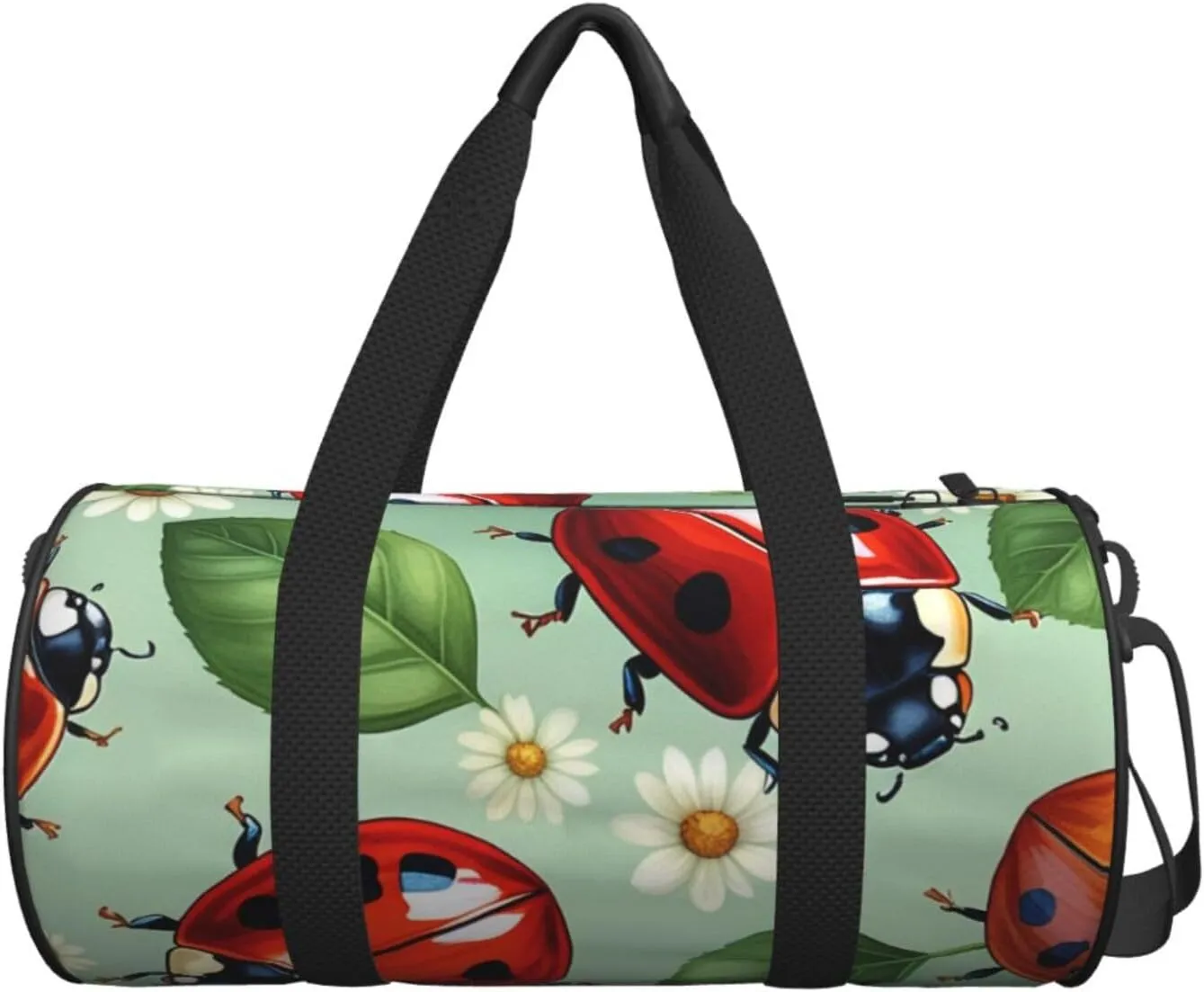 Ladybugs Pattern Infinite Speckled Printed Travel Bag,Round Personal Item Storage bag,Foldie Duffel Bag for Traveling Vacation,Fitness,Sports
