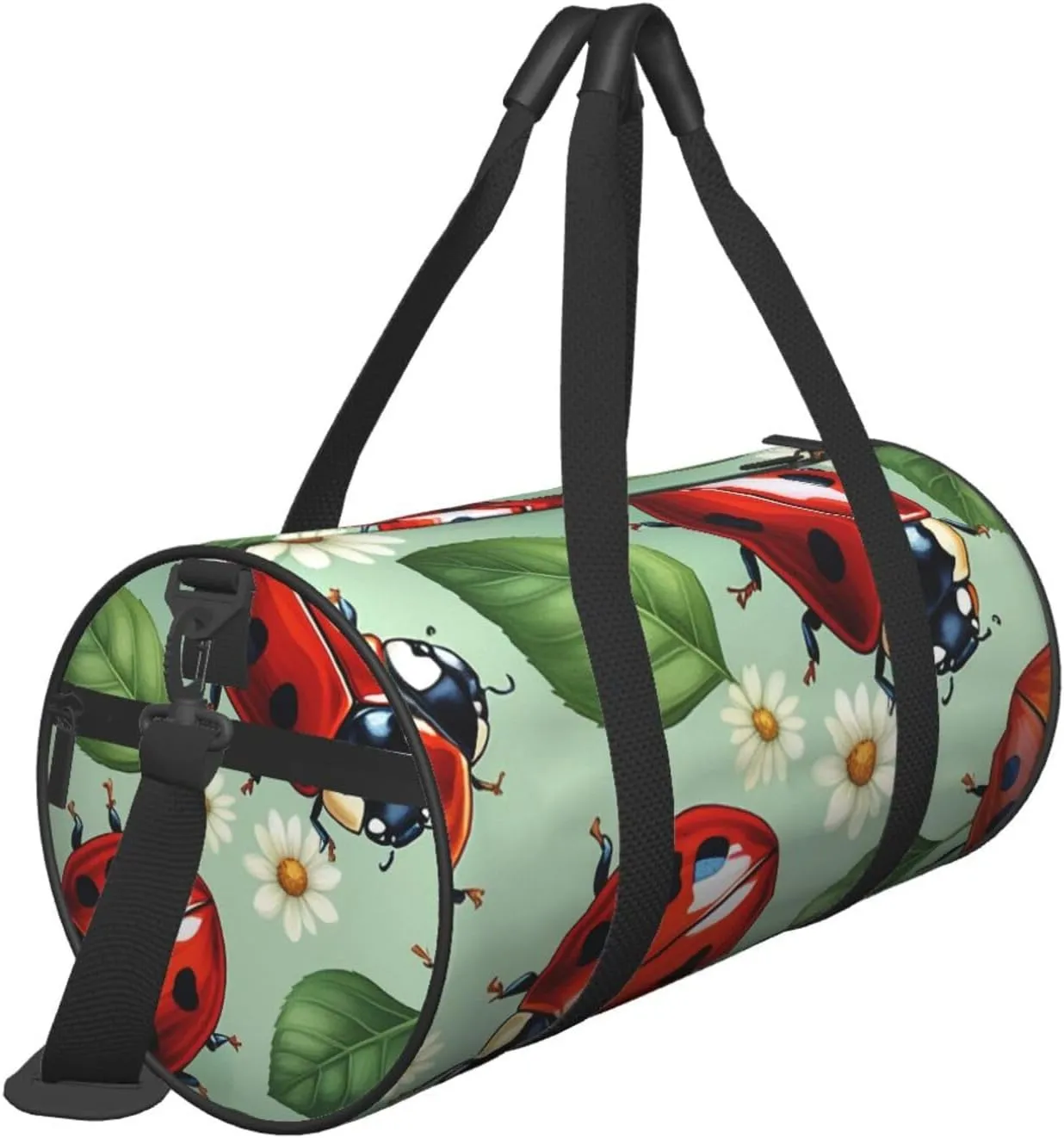 Ladybugs Pattern Infinite Speckled Printed Travel Bag,Round Personal Item Storage bag,Foldie Duffel Bag for Traveling Vacation,Fitness,Sports