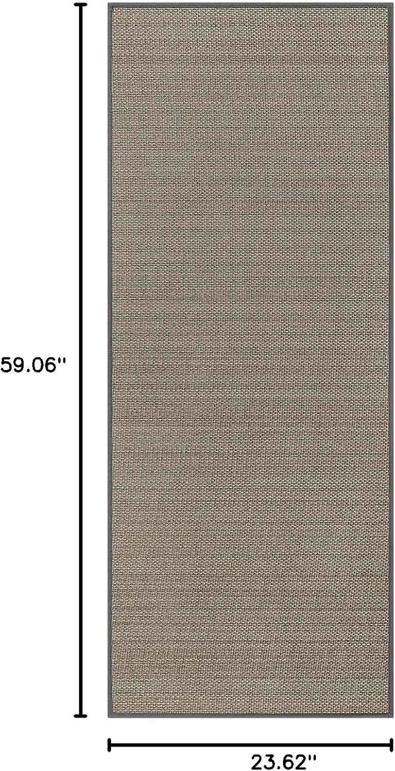 Lahome Farmhouse Entryway Runner, 2x5 Hallway Runner Rug Non Slip Kitchen Mats for Floor, Washable Neutral Non Shedding Floor Carpet for Entry Bathroom, Grey