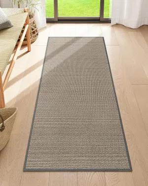 Lahome Farmhouse Entryway Runner, 2x5 Hallway Runner Rug Non Slip Kitchen Mats for Floor, Washable Neutral Non Shedding Floor Carpet for Entry Bathroom, Grey