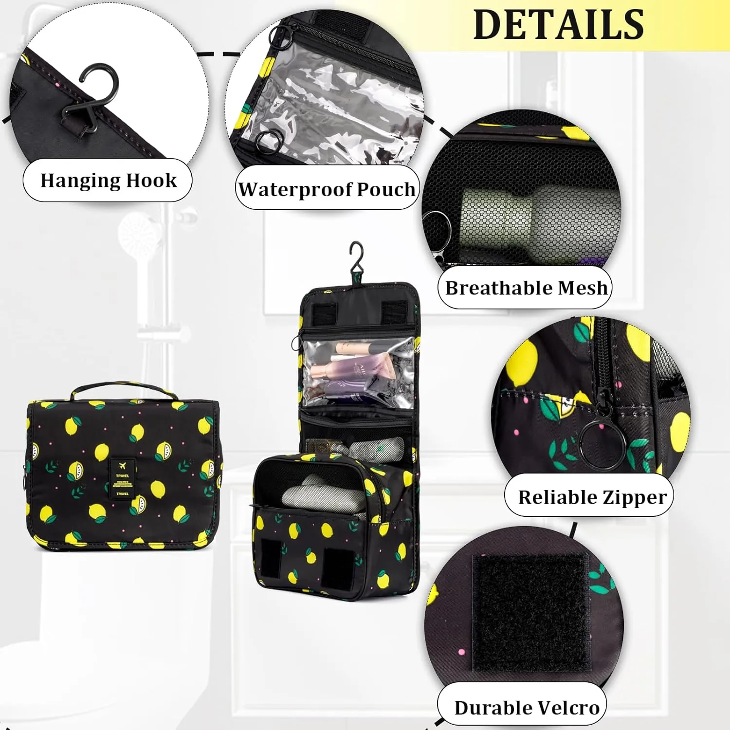 L&FY Multifunction Portable Travel Toiletry Bag Cosmetic Makeup Pouch Toiletry Case Wash Organizer