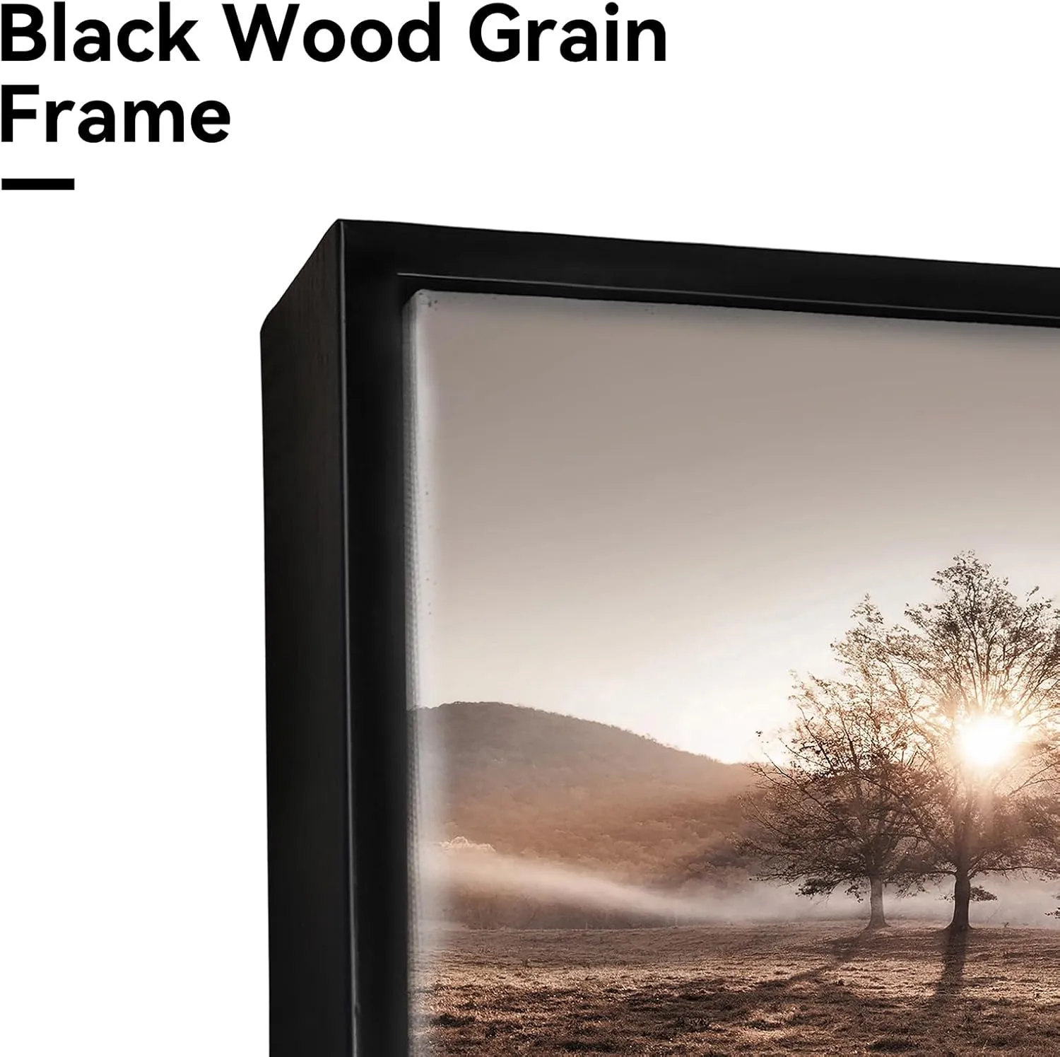 Landscape Canvas Framed Wall Art - Sunset Mountain Picture Forest Nature Artwork Wildness Tree Scenery Prints for Bedroom Living Room