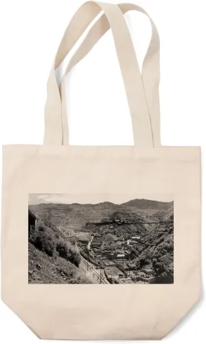 Lantern Press Bingham Canyon, Utah, Aerial View of a Copper Mine (100% Cotton Canvas Reusable Tote Bag)