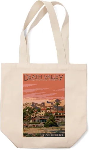 Lantern Press Furnace Creek Inn, Death Valley National Park (100% Cotton Canvas Reusable Tote Bag)
