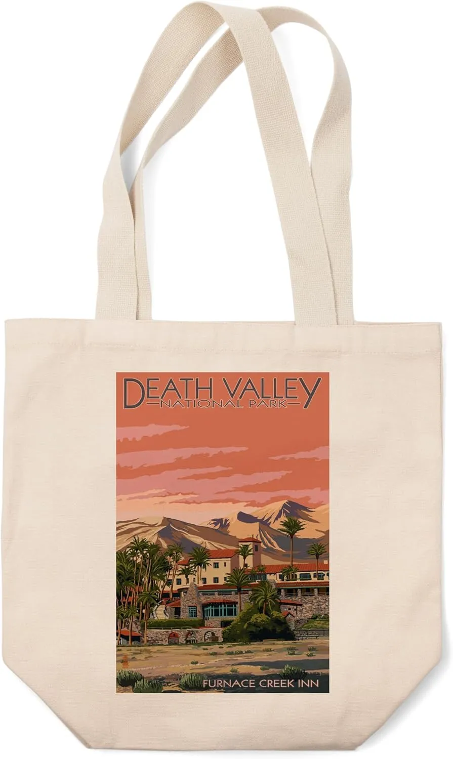 Lantern Press Furnace Creek Inn, Death Valley National Park (100% Cotton Canvas Reusable Tote Bag)