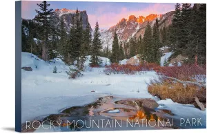 Lantern Press Rocky Mountain National Park, Colorado, Snowy Valley, (24x36 Wrapped Canvas, Wall Decor, Artwork)