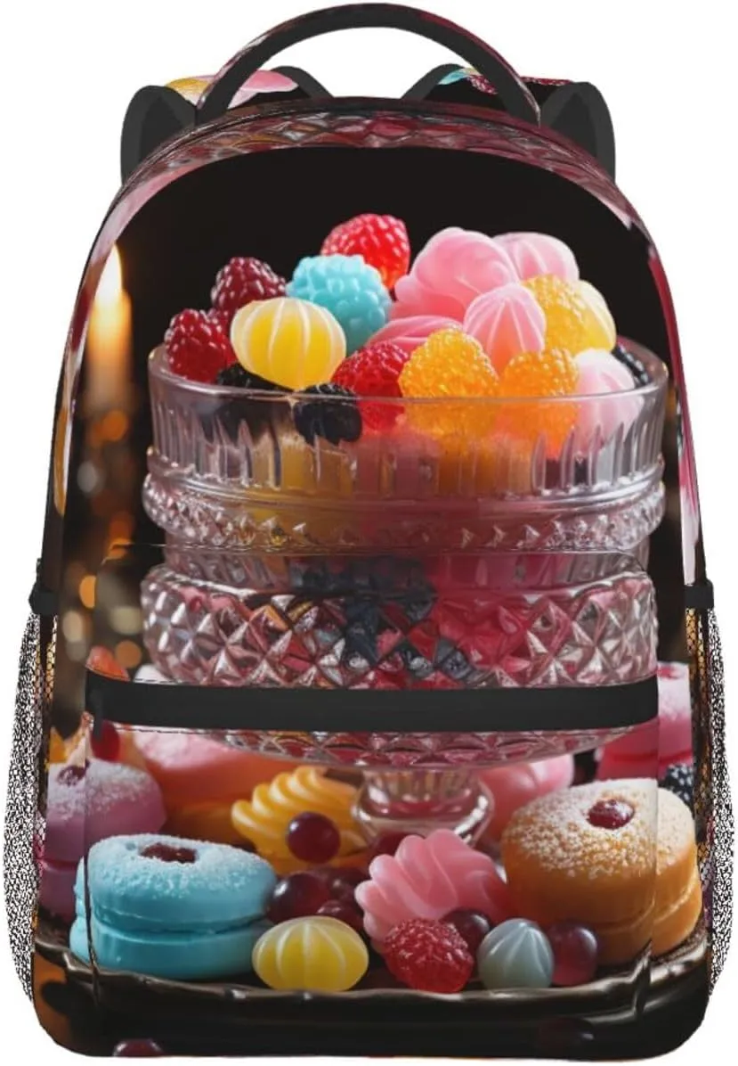 Laptop Backpack for Men Women Lightweight Travel Daypack Candies on the Table Backpack Rucksack for Work