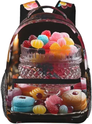 Laptop Backpack for Men Women Lightweight Travel Daypack Candies on the Table Backpack Rucksack for Work