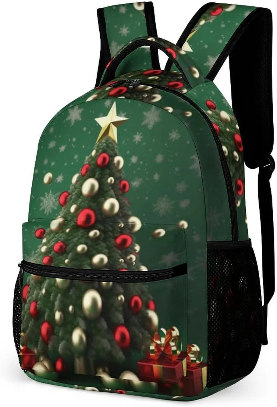 Laptop Backpack for Travel Daypack Computer Bag Work Round Ball Christmas Tree Back Pack Nurse Bag for Hiking