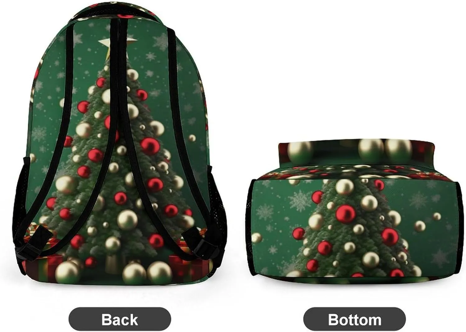 Laptop Backpack for Travel Daypack Computer Bag Work Round Ball Christmas Tree Back Pack Nurse Bag for Hiking