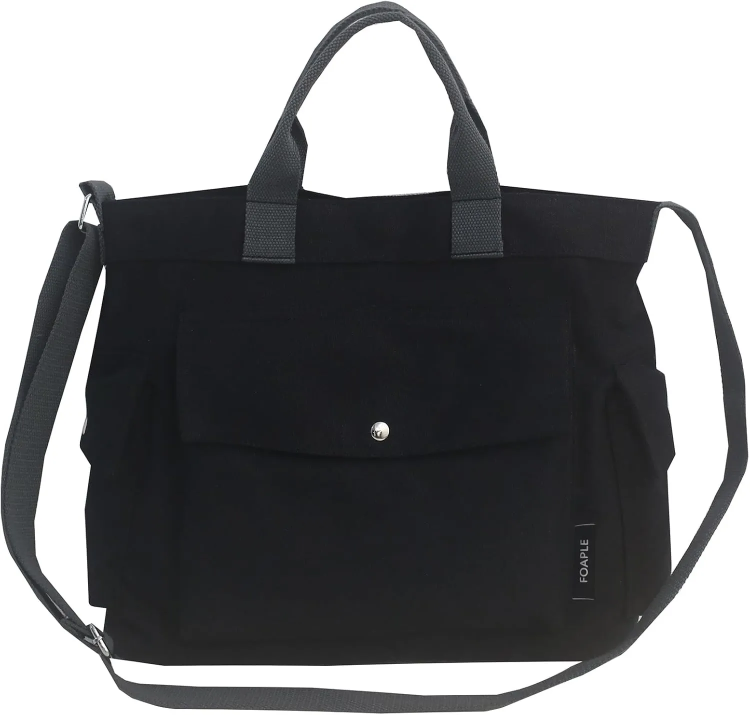 Large Canvas Tote Bag for Women Men Shoulder Bags Hobo Handbags with Multi-Pockets Casual Bag for Travel, Work