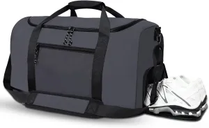 Large Capacity Sports Bag for Men, 46L Sports Travel Duffel Bag with Waterproof Shoe Compartment, Built-in Mesh Pocket Lightweight Gym Duffle Bag for Women, Gray