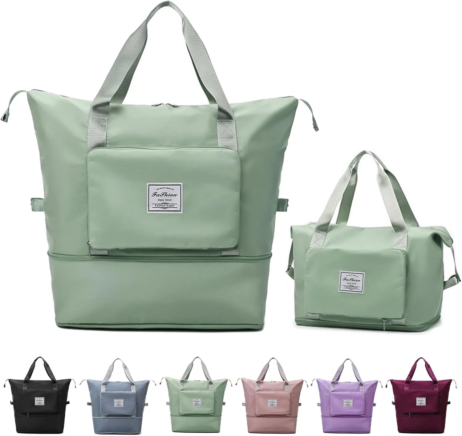 Large Capacity Travel Bag, Foldable Travel Bag, Expandable Travel Duffel Bag, Collapsible Waterproof Large Capacity Travel Handbag, Overnight Bag for Women and Man