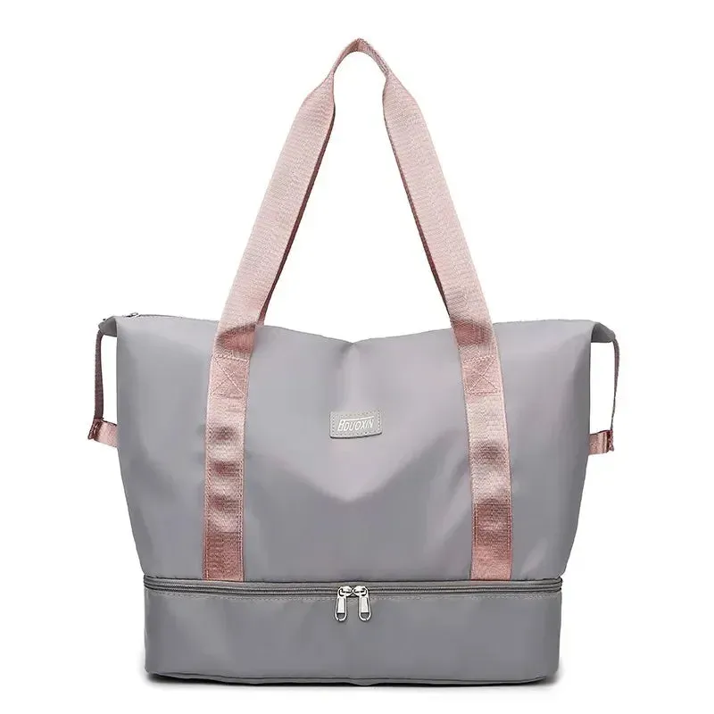 Large Capacity Travel Sports Gym Bag – Dry & Wet Compartments for Women, Ideal for Fitness, Swimming, and Weekend Trips