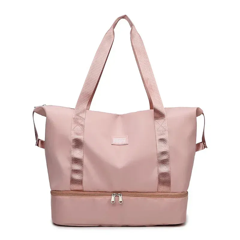 Large Capacity Travel Sports Gym Bag – Dry & Wet Compartments for Women, Ideal for Fitness, Swimming, and Weekend Trips