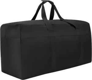 Large Duffle Bag 100L Foldable Check In Bag Great for Men Traveling Camping Moving Storage and More (Black)