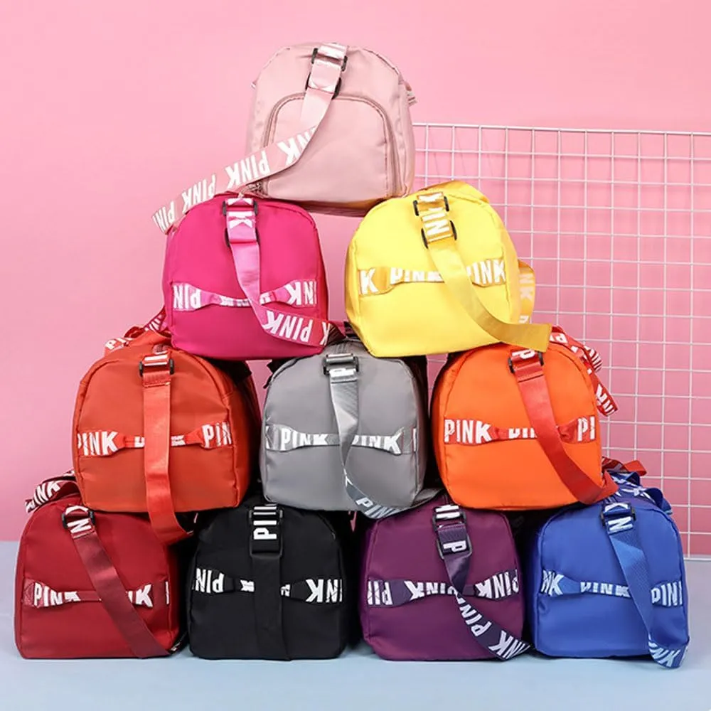 Large Duffle Bag For Women, Sports Duffel Bag for Gym with Wet Pocket & Shoe Compartment, Overnight Weekender Travel Bag (Red)