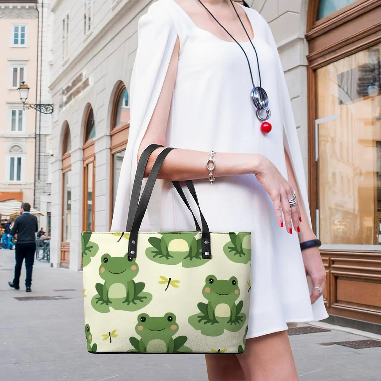 Large Leather Handbag Unisex Travel Lightweight Tote Bag For Daily Use