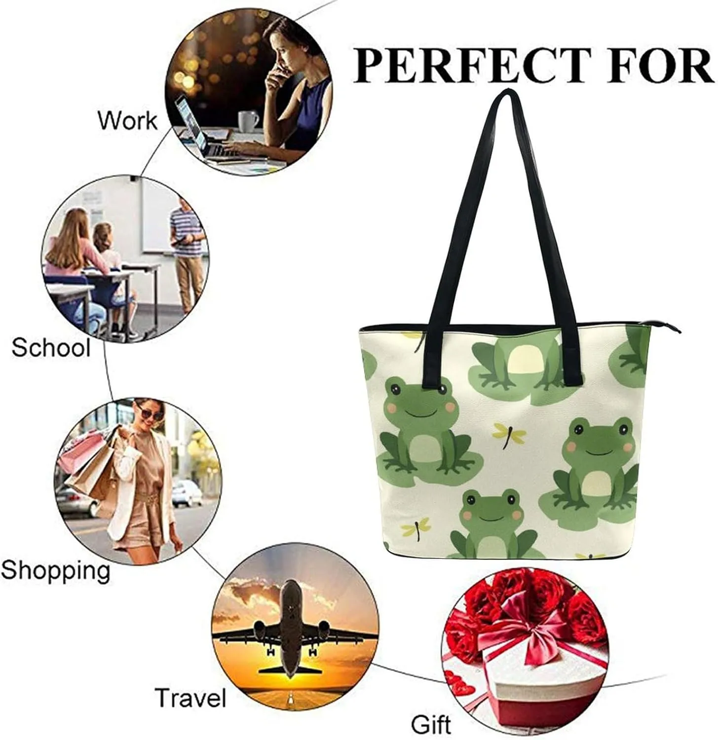 Large Leather Handbag Unisex Travel Lightweight Tote Bag For Daily Use