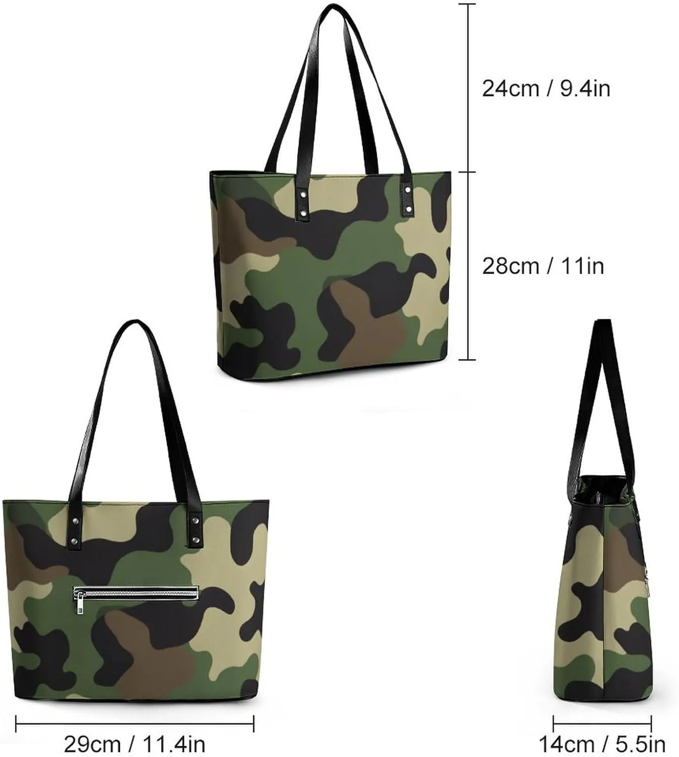 Large Leather Handbag Unisex Travel Lightweight Tote Bag For Daily Use