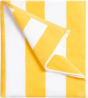 Large Oversized Beach Towel - Big Cotton 36 x 70 Inch Striped Pool Towel, Large Cabana Soft Swimming Towel for Adult Men Women,Yellow